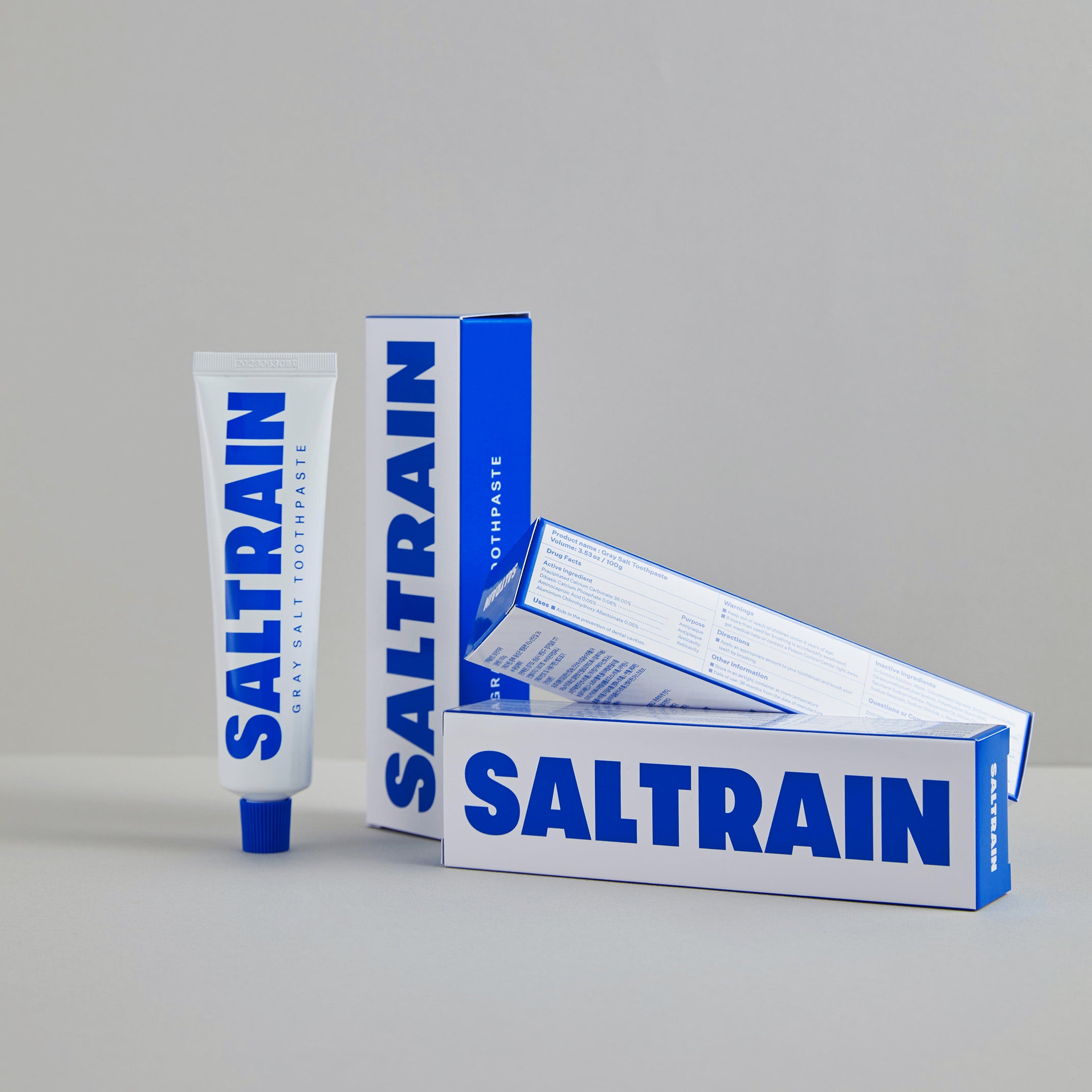 SALTRAIN Gray Salt Toothpaste 100g | Long Lasting Freashness and Fluoride Free